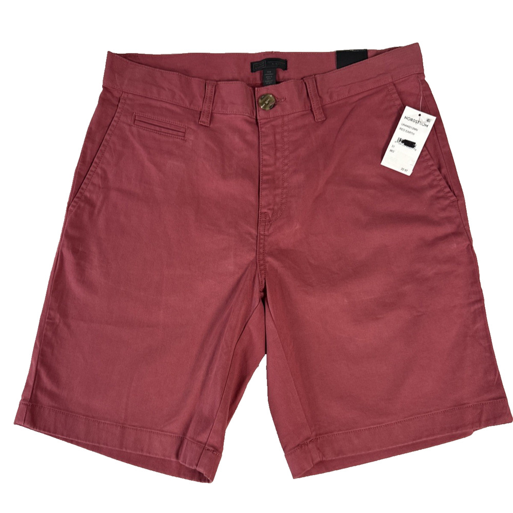 14th And Union Mens‎ Size 31 Khaki Red Earth Cotton Slim Fit Chino Shorts NWT